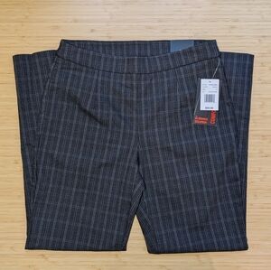 NWT Briggs Black Plaid Stretchy Slacks
